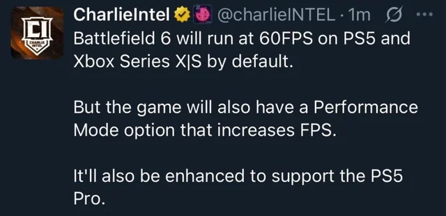 배틀필드 6, 기본이 60fps 이라는 루머 - 본문 이미지