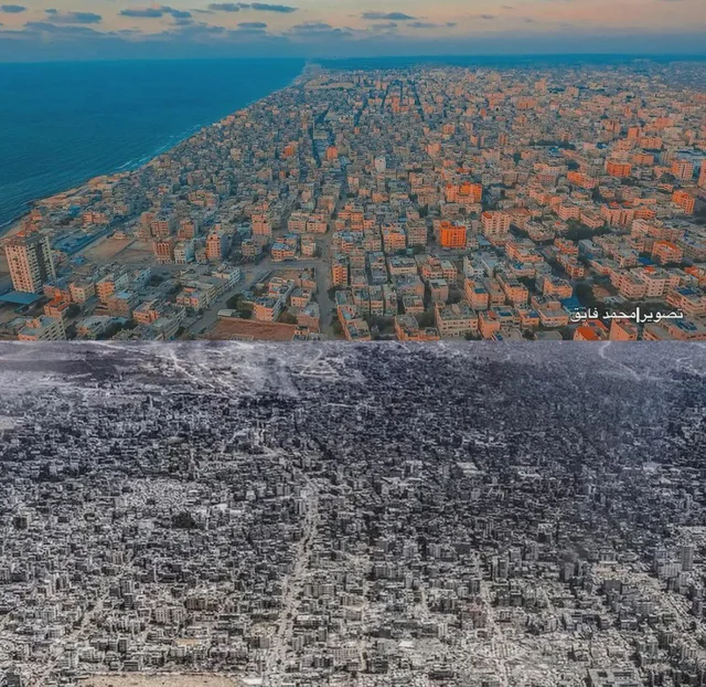 가자지구 전쟁 전과 후 가자지구 전쟁 전과 후 - 본문 이미지