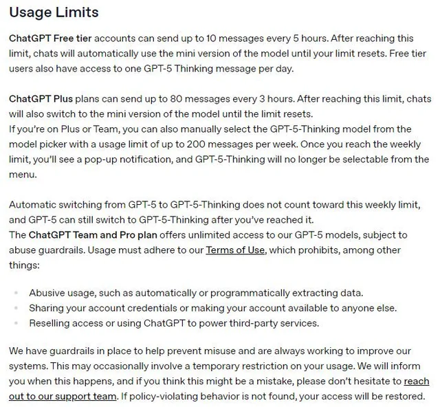 GPT-5 사용 제한 GPT-5 사용 제한 - 본문 이미지