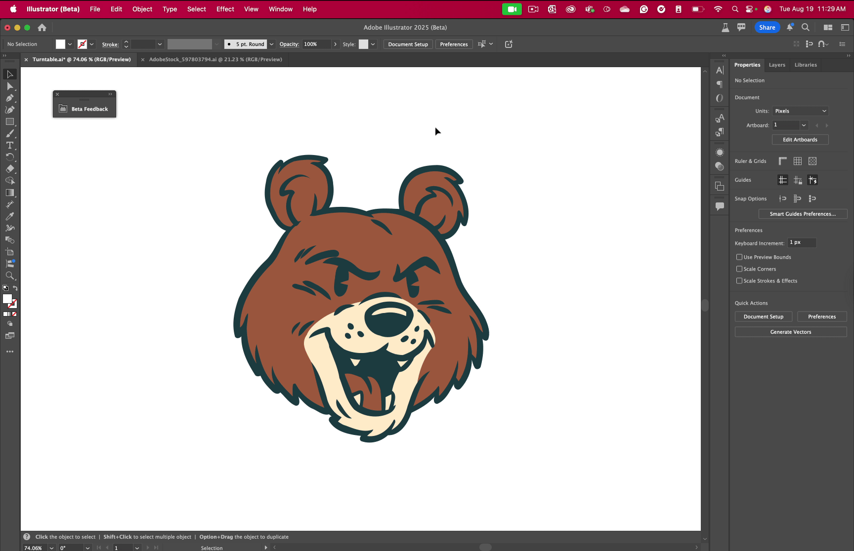 Adobe Illustrator 공개 베타: 턴테이블 사용 가능 2d -> 3d - 본문 이미지