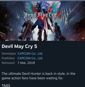 [스팀] Devil May Cry 5