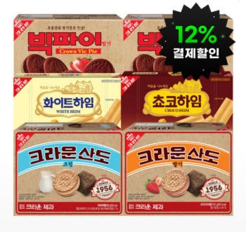 [지마켓] 산도(딸기/크림)+하임(초코/화이트)+빅파이 2개씩